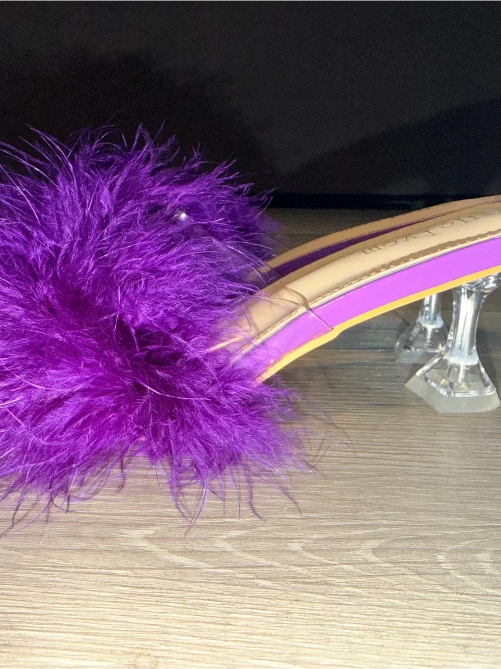 Purple Marabou Fuzzy Heels